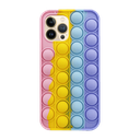 Samsung Note 10 Plus Colorful Bubble Soft Rainbow Silicon Pop It Phone Case (SWQ) Bright pink, yellow, blue, purple