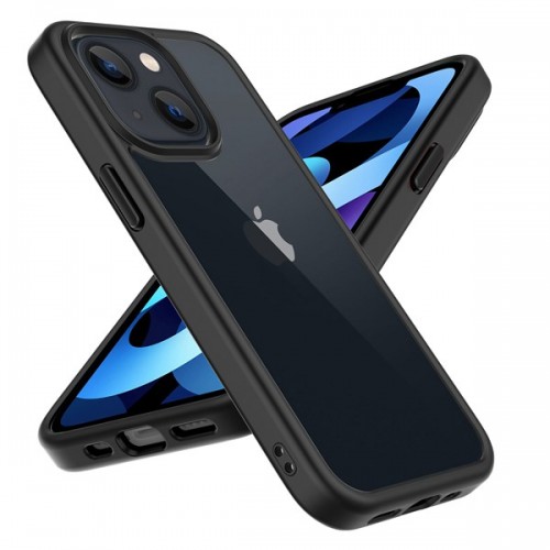 iPhone 14/13 6.1 9H Tempered Glass Anti Scratch Clear ShockProof Phone Case (YUVAL) Black Border