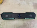 HP DHE-6002 wired soundbar speaker with USB power, 3.5mm audio input and RGB lighting