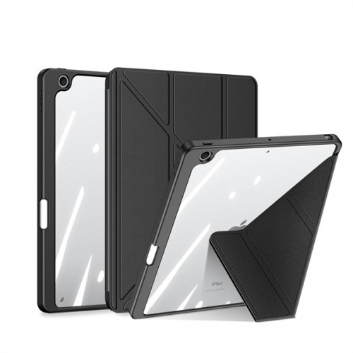[T0970090058] iPad Pro 11 2018 2020 2021 Premium Solvent-free PU Leather with Clear Plastic Back Cover Pin Connectork (DUX DUCIS) Black
