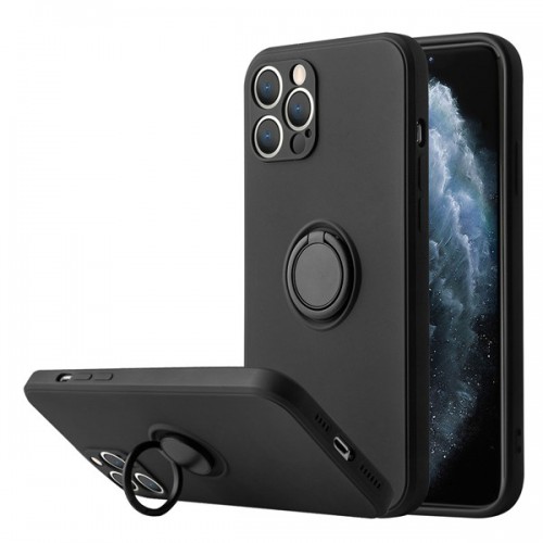 [UD02]Silicone phone case with ring for iPhone 11 Pro Black