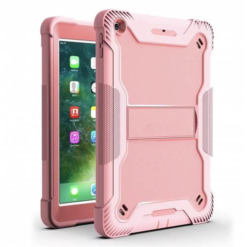 [T0420090036] iPad 9.7'' (5th/6th, 2017/2018) Case | ShockProof Rugged Armor Case with Kickstand Tablet Cover Case Pin Connectork Pink